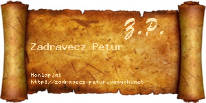 Zadravecz Petur névjegykártya
